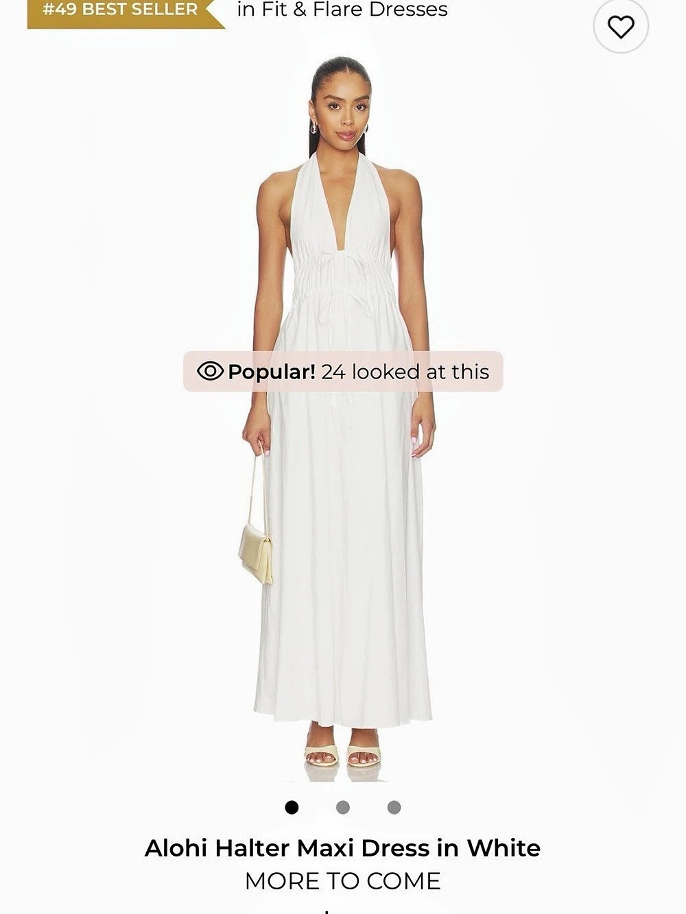 MORE TO COME Alohi Halter Maxi Dress White XS NWT